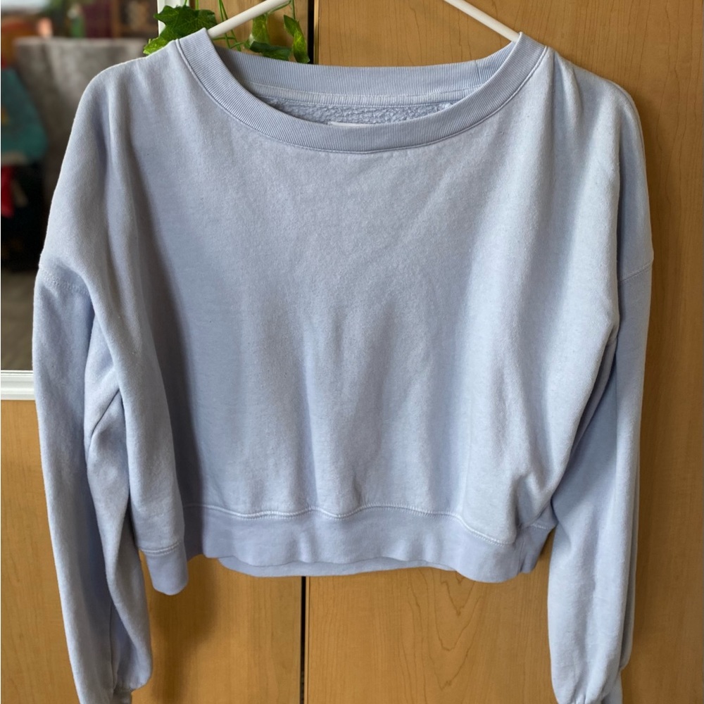 light blue cropped sweater